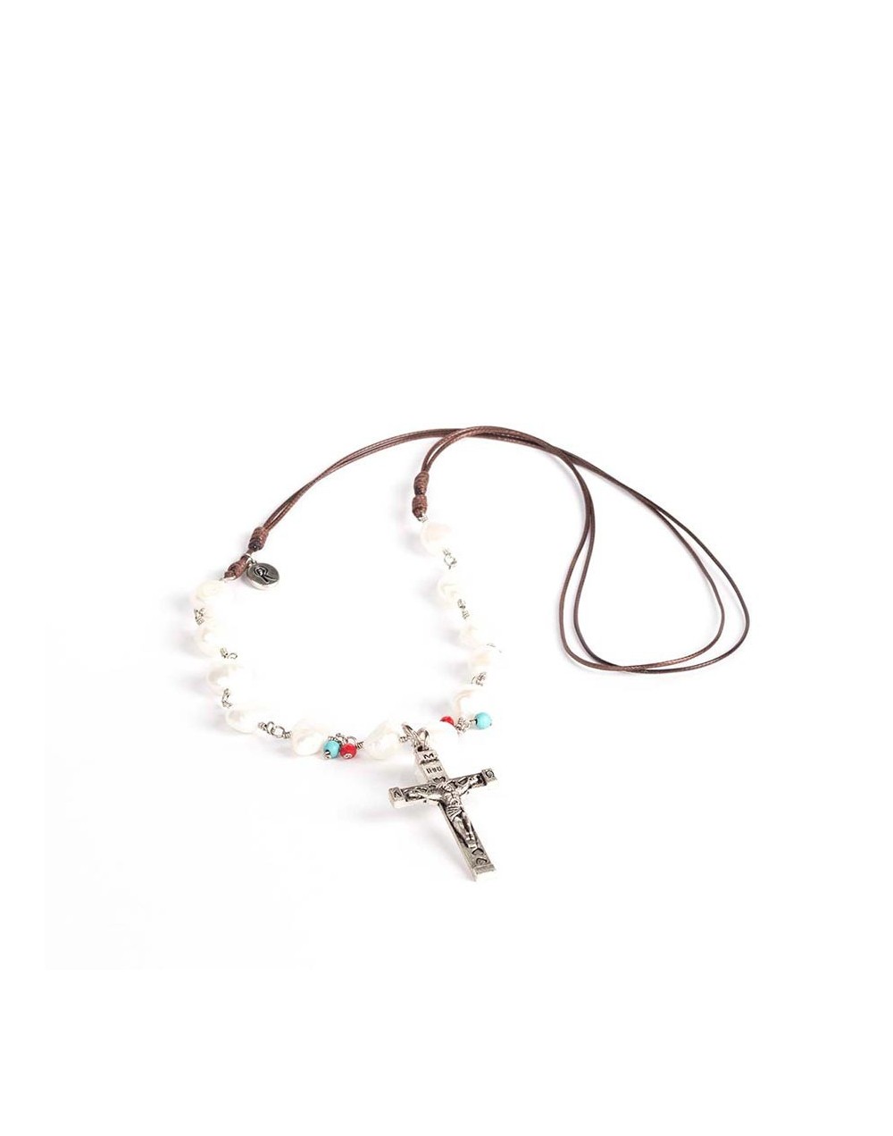 Collar amor a la cruz plateado