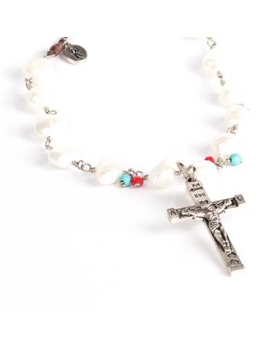 Collar amor a la cruz plateado