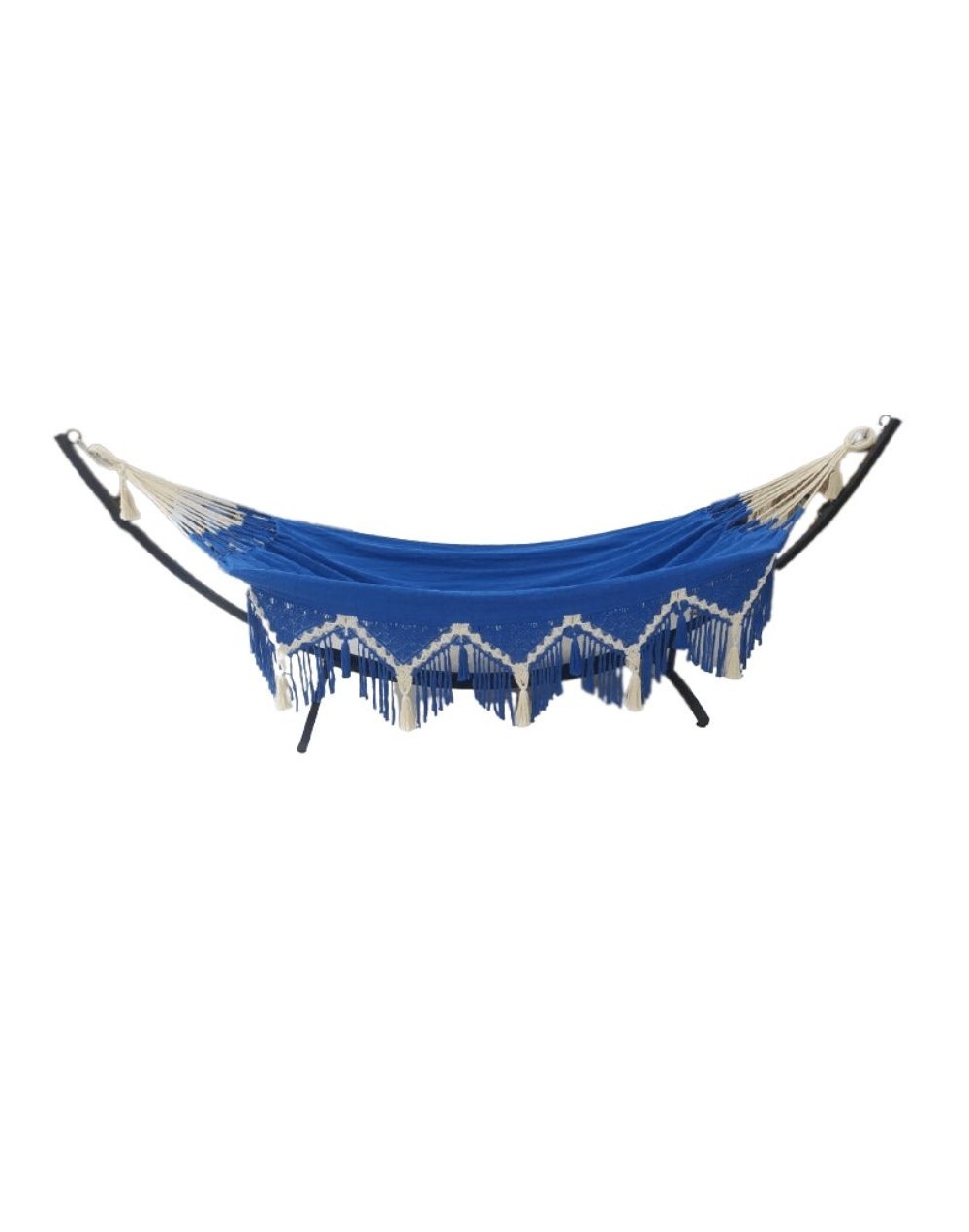 Hamaca con terminados en macramé en punta