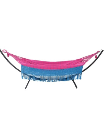 Hamaca con terminados en macramé recto