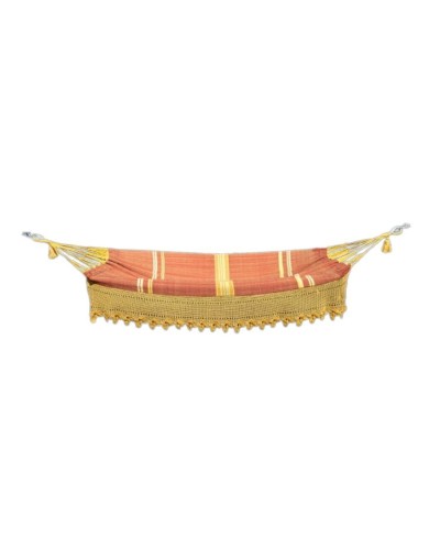 Hamaca con terminados en macramé recto
