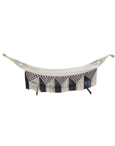 Hamaca con terminados en macramé personalizables.