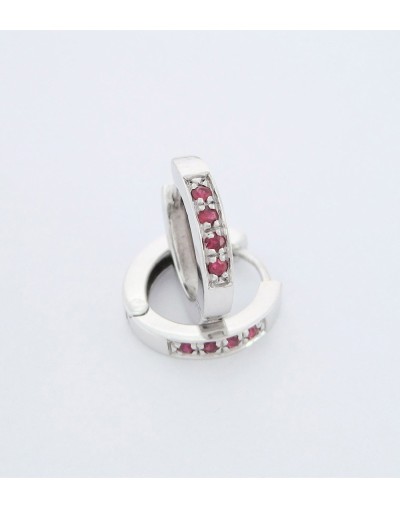 Pendientes En Plata Ley 950 Con Rubis