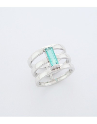 Anillo En Plata Ley 950 con Esmeralda 