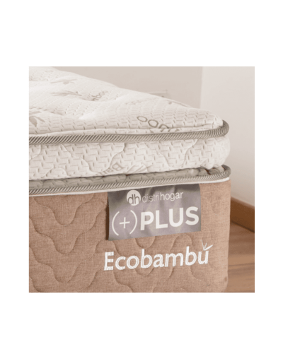 Combo base cama + cabecero + colchón firme pillow bambú doble