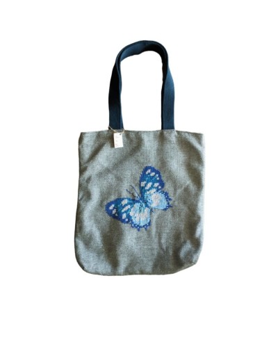 Bolso tote mariposa bordado a mano