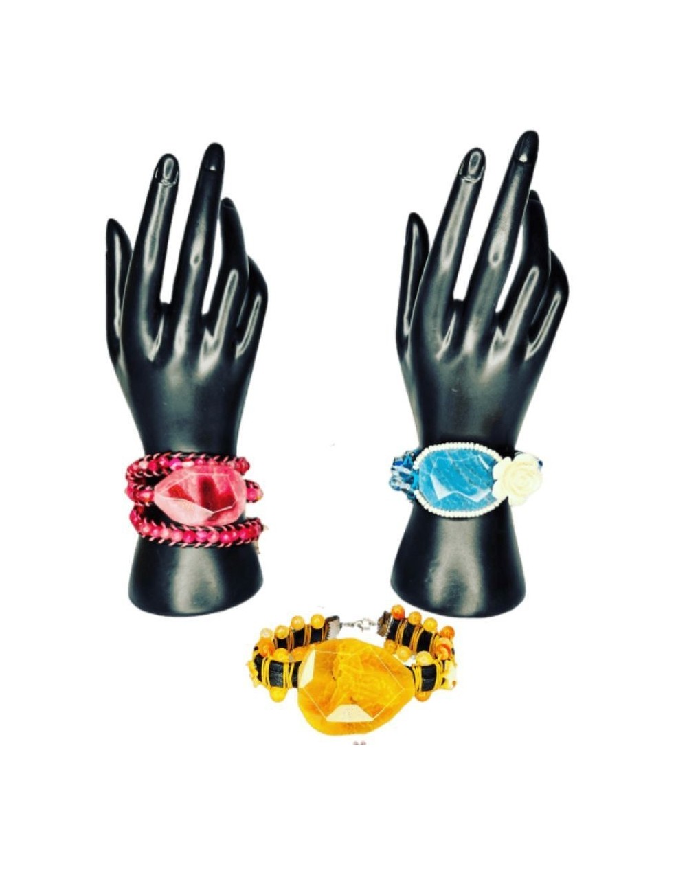 Pulseras tejidas con agatas