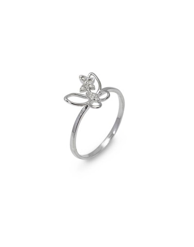 Anillo sutil mariposa plata 925 quezttema