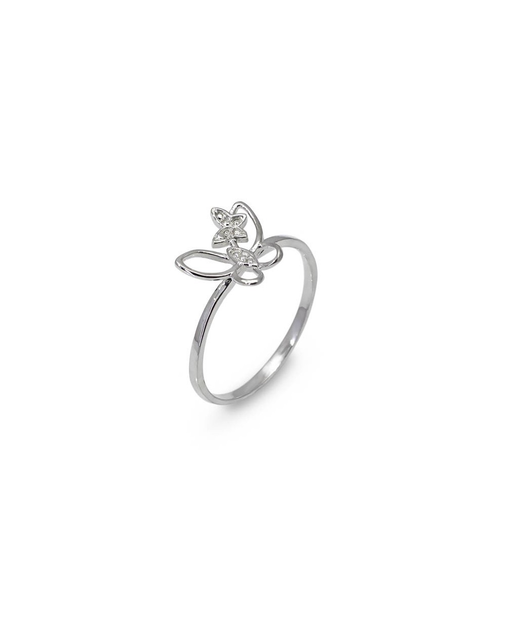 Anillo sutil mariposa plata 925 quezttema