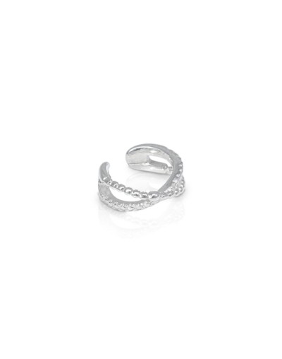 Arete earcuff cruzado plata 925 ajustable