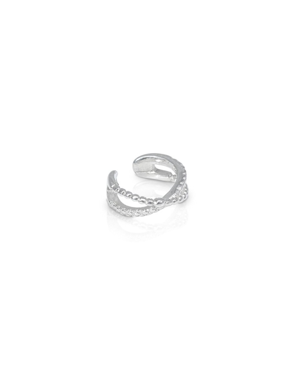 Arete earcuff cruzado plata 925 ajustable