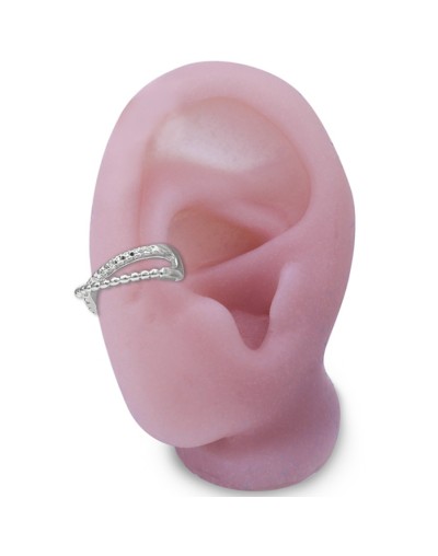 Arete earcuff cruzado plata 925 ajustable