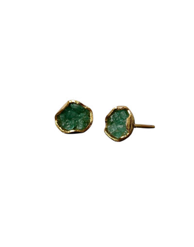 Aretes cuenca dorados esmeraldas