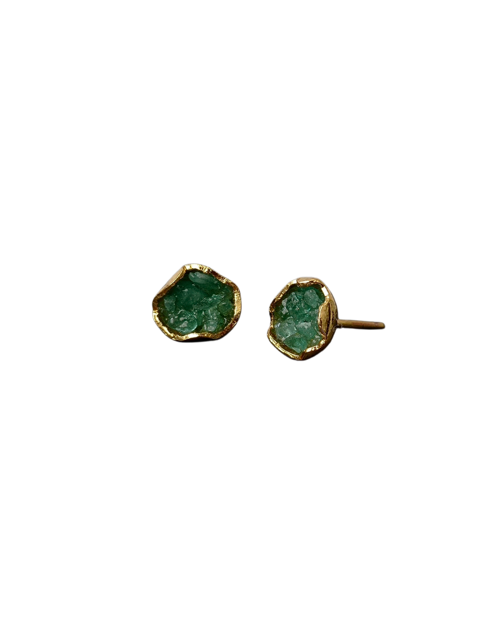 Aretes cuenca dorados esmeraldas