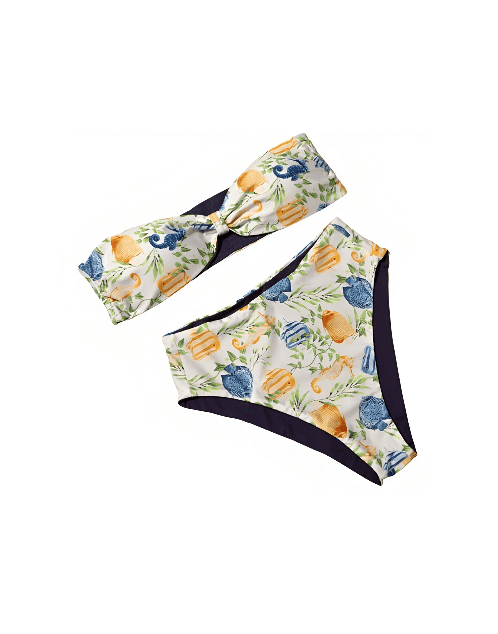 Bikini doble faz straples tiro alto de peces