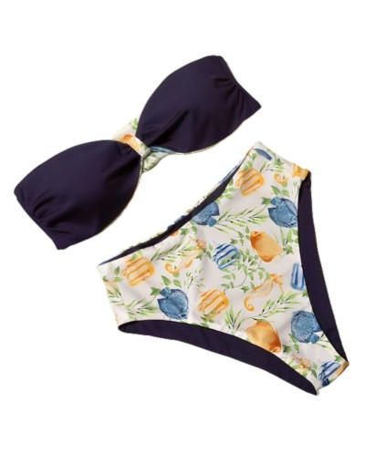 Bikini doble faz straples tiro alto de peces