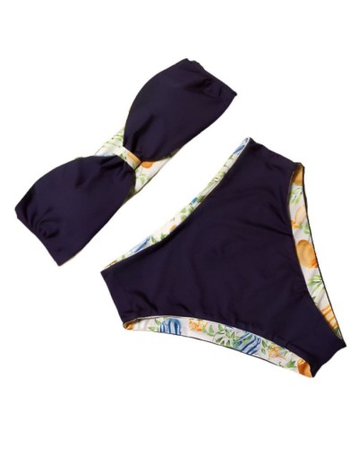 Bikini doble faz straples tiro alto de peces
