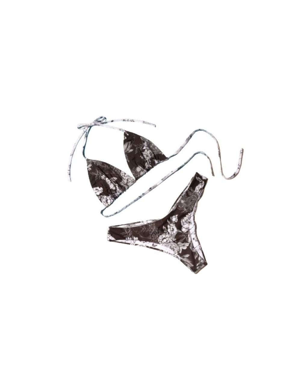 Bikini doble faz negro y blanco floral taganga la celosa
