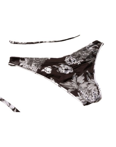 Bikini doble faz negro y blanco floral taganga la celosa
