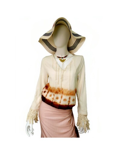 Blusa shibori chocolate café