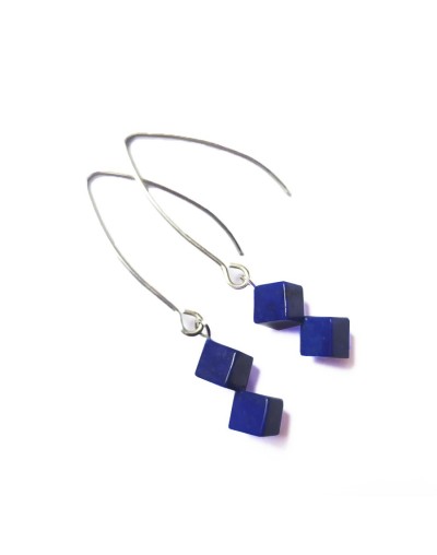 Aretes de lapislázuli y acero