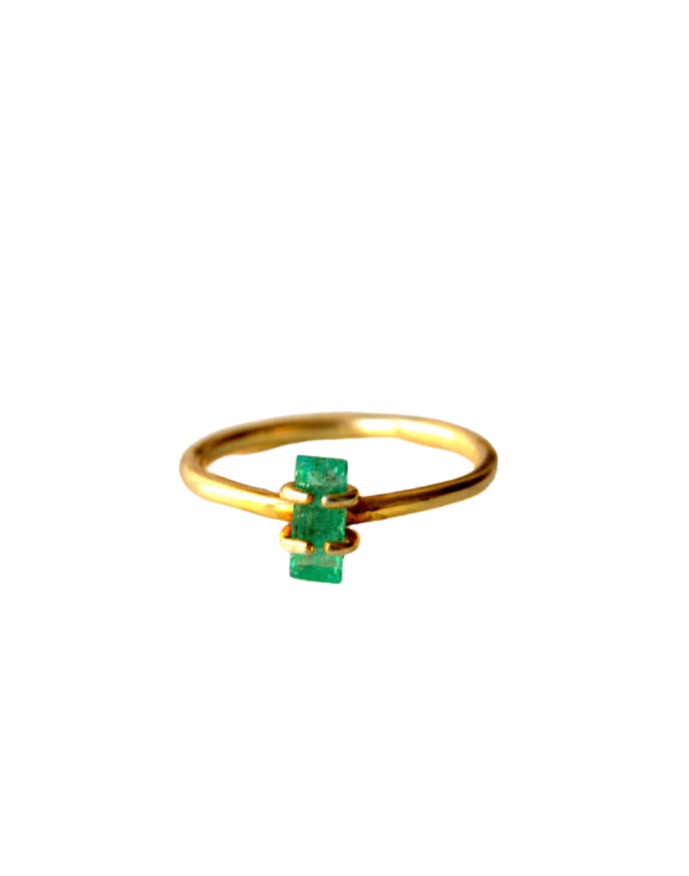 Anillo de oro y esmeralda