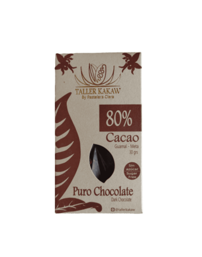Barra chocolate 80% sugar free 