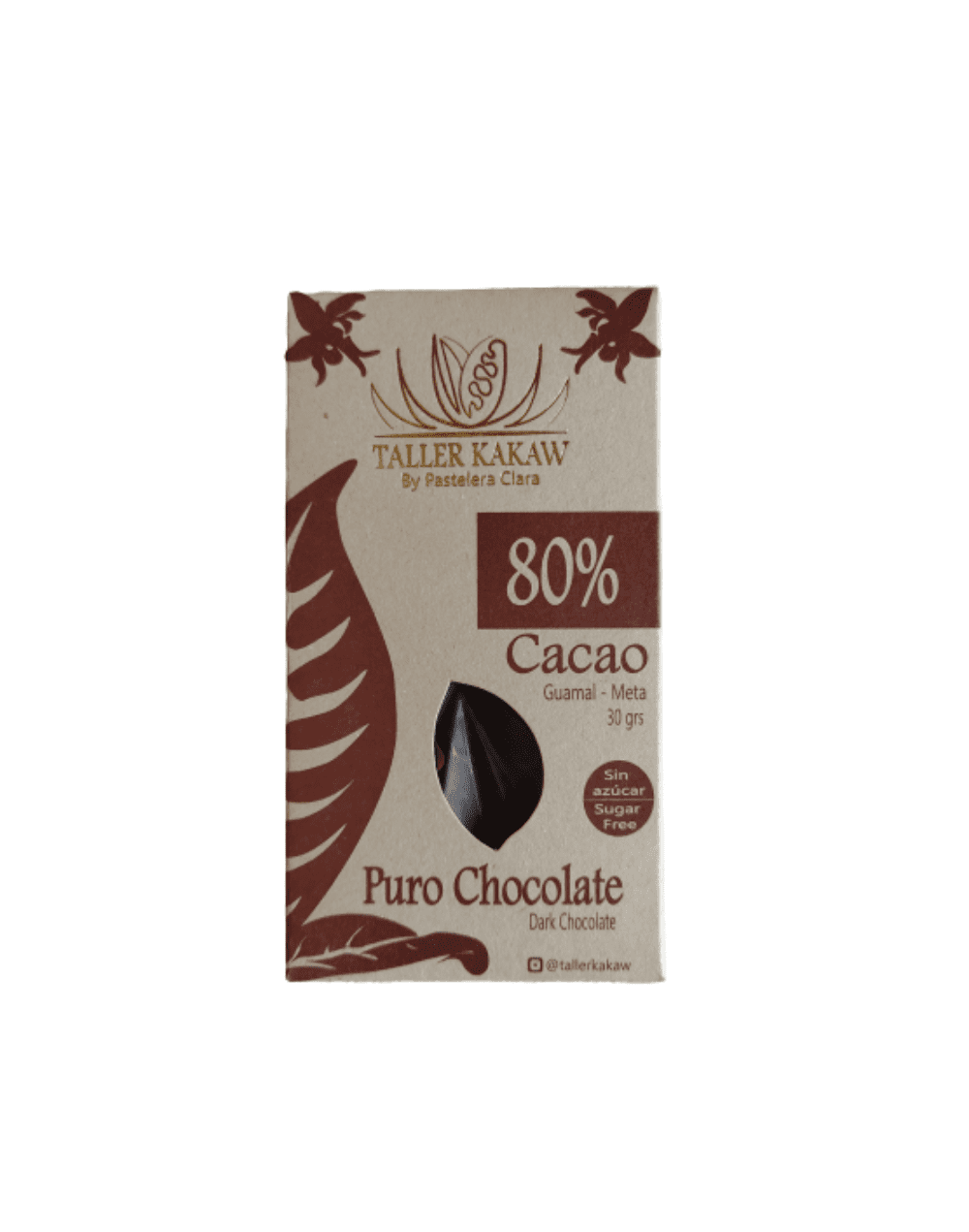 Barra chocolate 80% sugar free 