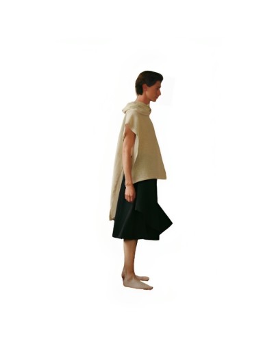 Poncho tejido en cañamo y algodón orgánico unisex