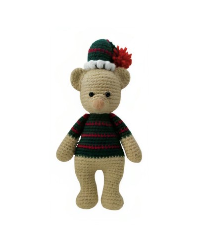 Peluche oso navideño amigurumi