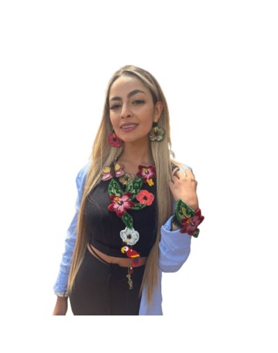 Ajuar de collar pulsera y aretes naturaleza salvaje