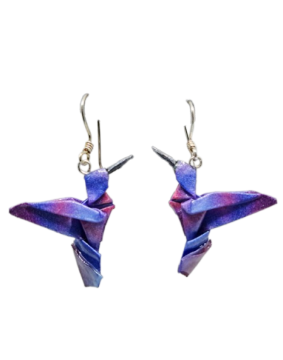 Aretes colgantes colibríe