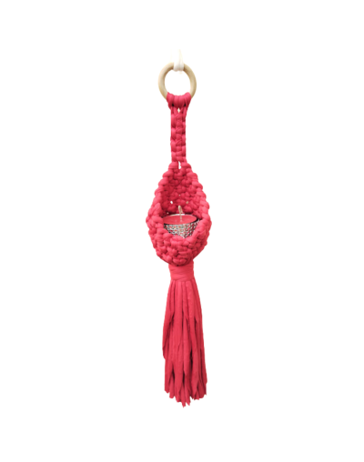 PORTA VELA O PORTA MACETA EN MACRAMÉ