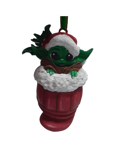 Adorno navideño de baby yoda