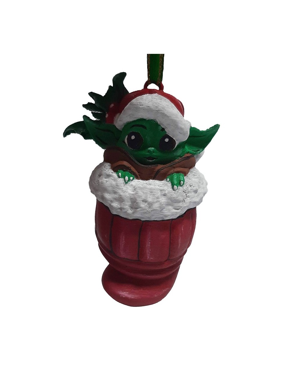 Adorno navideño de baby yoda