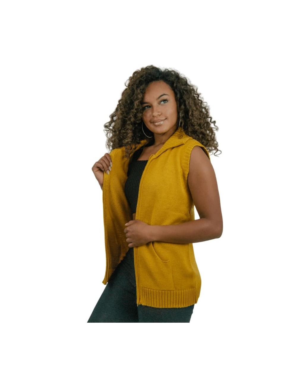 Chaleco Tejido con Cremallera Mujer | Chaleco Algodón Artesanal | Tejidos Alcor