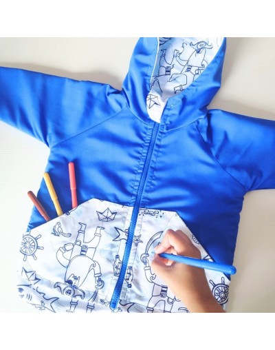 Chaqueta coloreable doble faz niño piratas