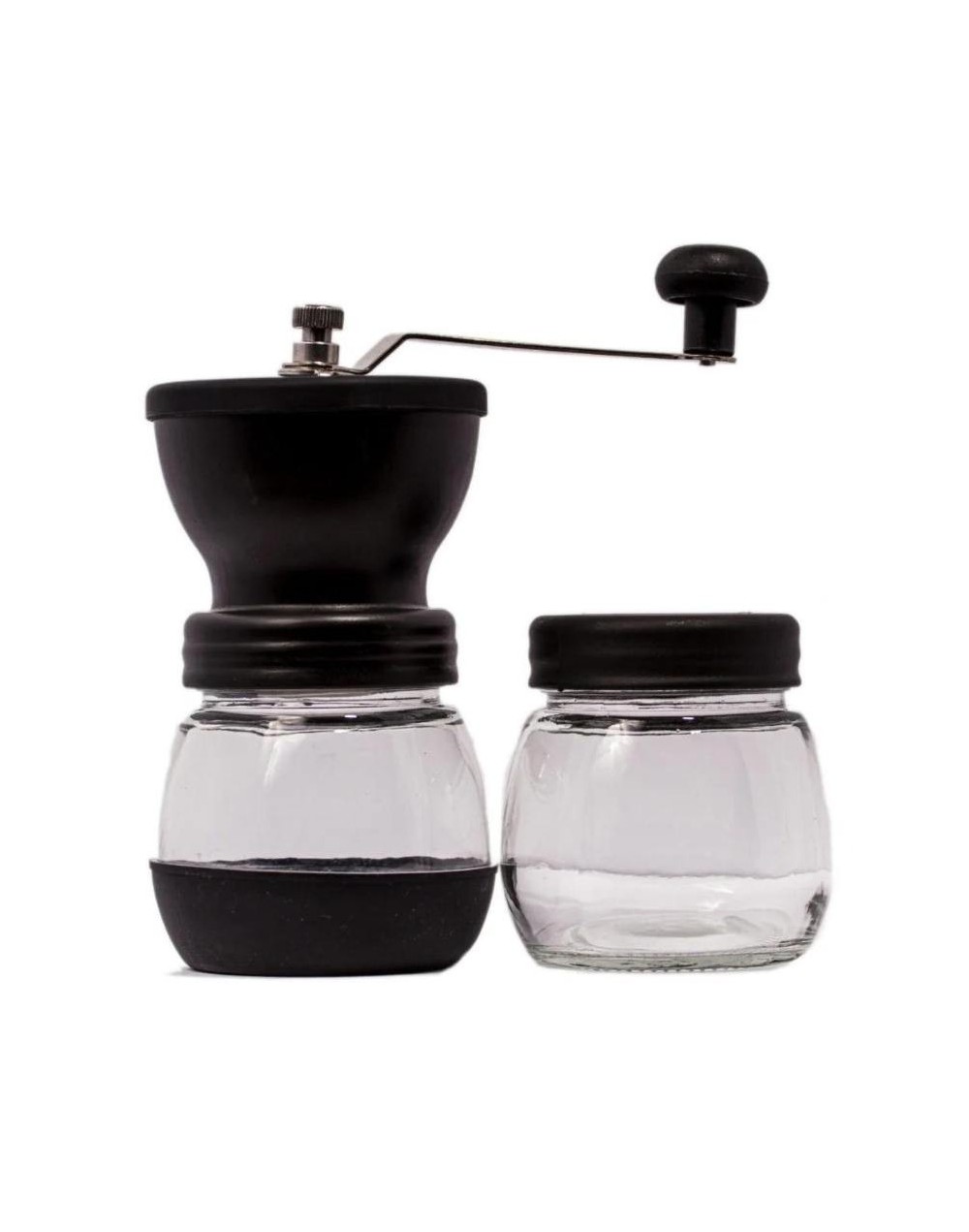 Molino manual con vaso de vidrio
