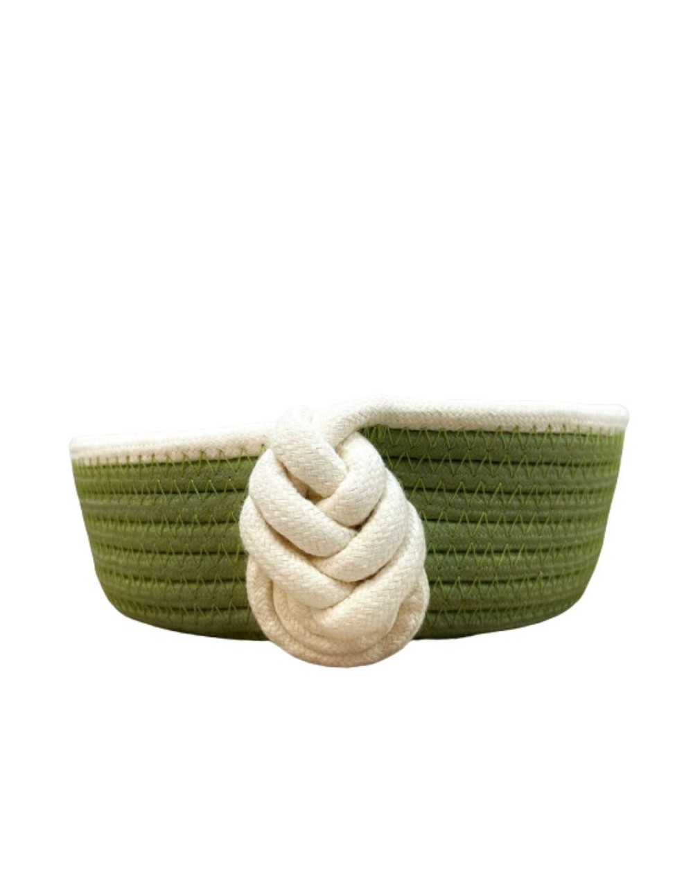 Cesta organizadora redonda con nudo decorativo