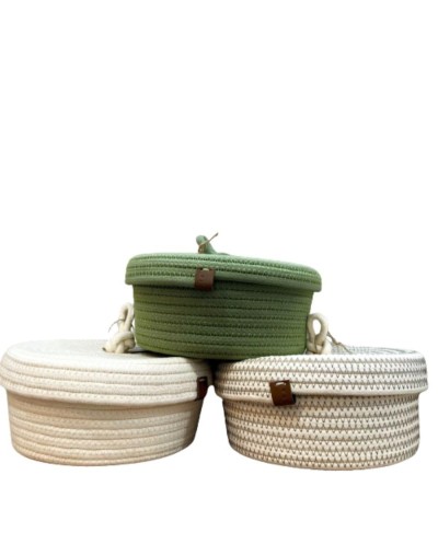 Cesta panera redonda con tapa