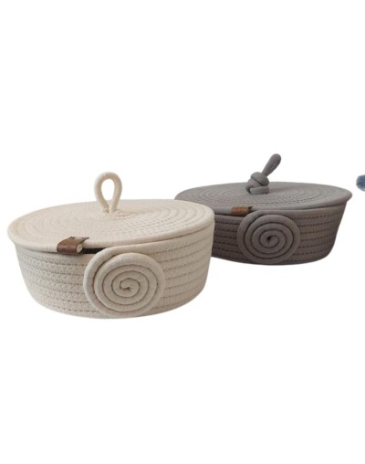 Cesta multiusos redonda con tapa