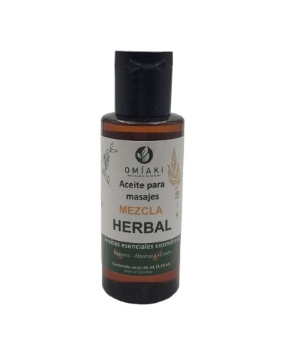 Aceite para masajes mezcla herbal omiaki con aceites esenciales 46 ml