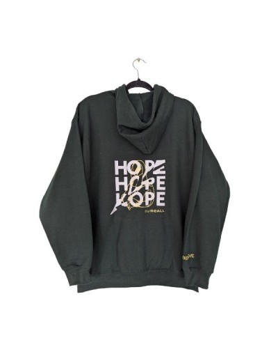 Buzo algodón con cremallera y capota. Estampado hope.