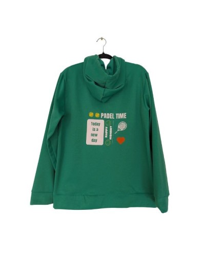 Buzo algodón con cremallera y capota Estampado pádel