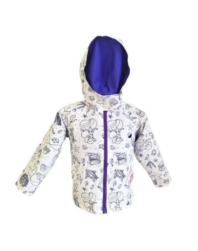 Chaqueta coloreable doble faz niña sirenas