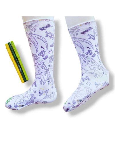 Calcetines coloreables dinosaurios