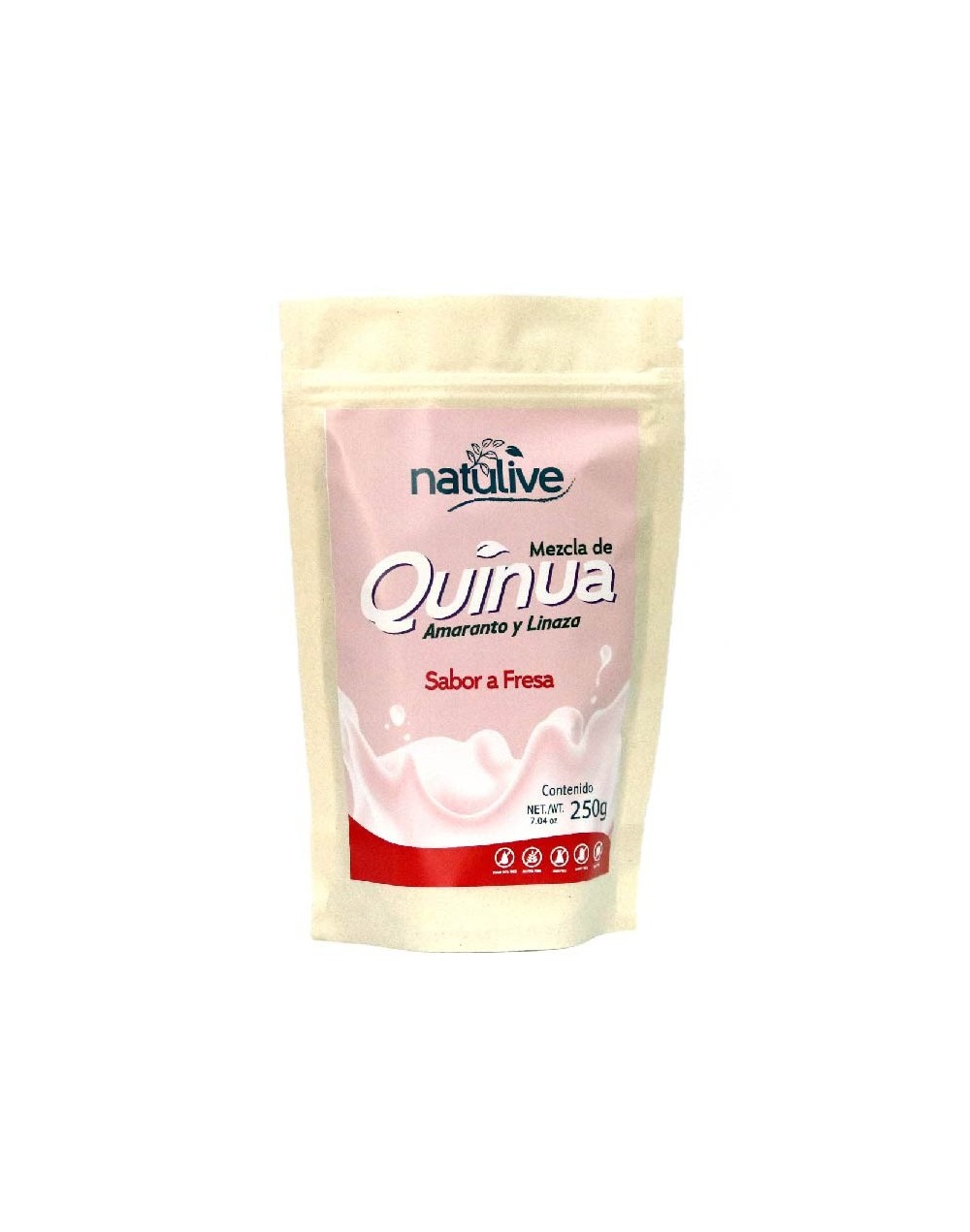 Malteada Quinua, Amaranto y Linaza Sabor a Fresa x 250 Gramos