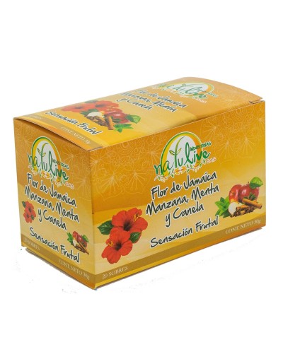Aromáticas Flor de Jamaica Manzana, menta y Canela x 20 Bolsas