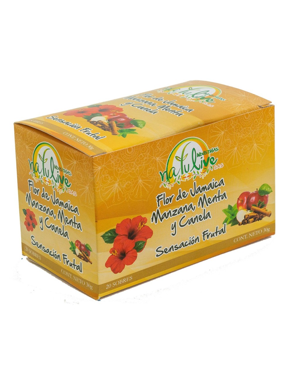 Aromáticas Flor de Jamaica Manzana, menta y Canela x 20 Bolsas