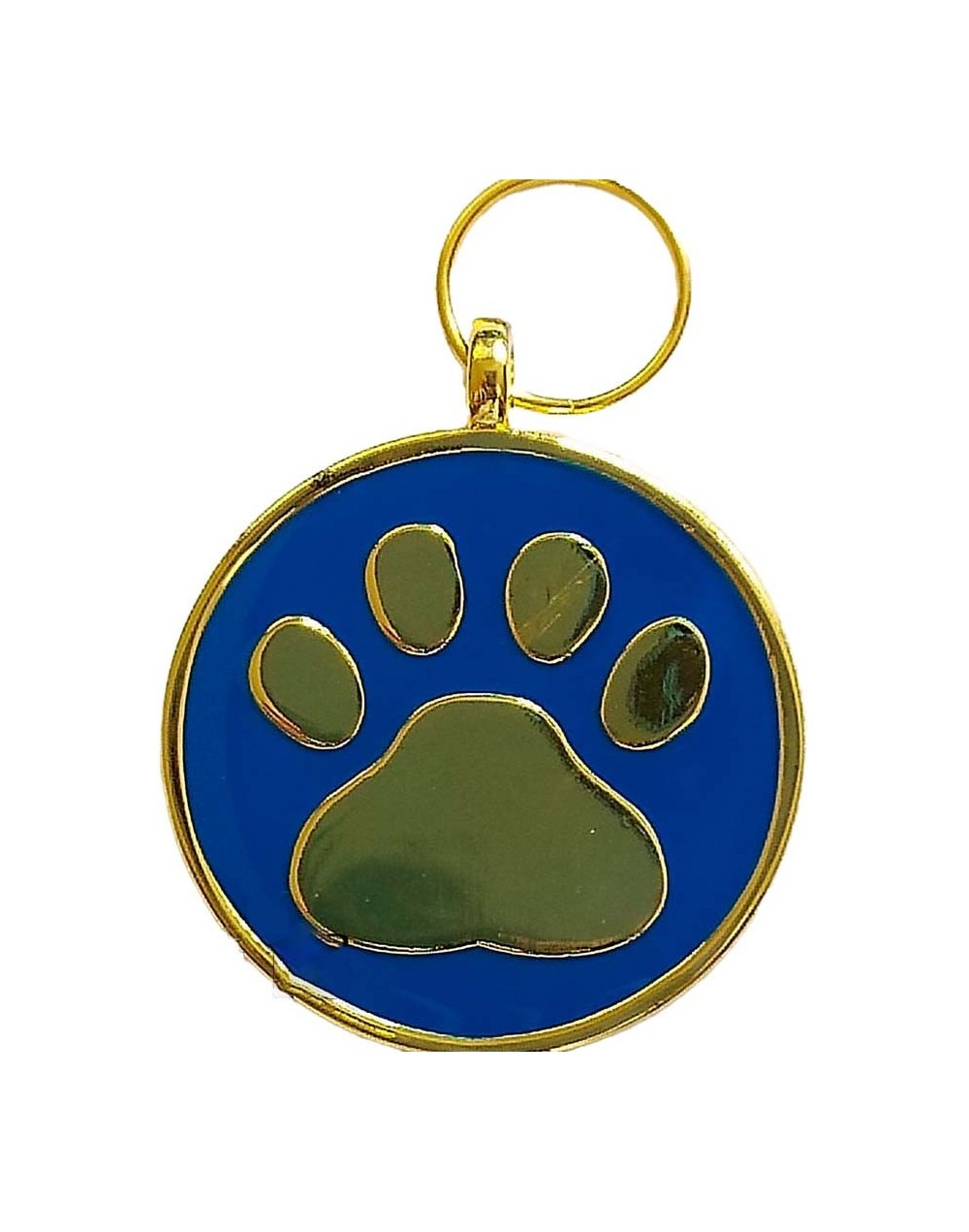 Placa de identificación circular con huella
